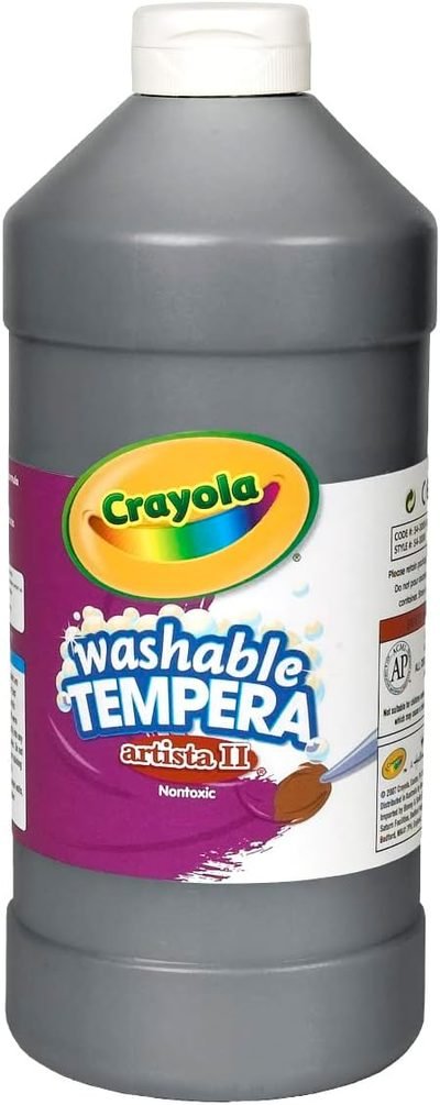 Crayola Washable Tempera Paint For Kids, Black Paint, Classroom Supplies,