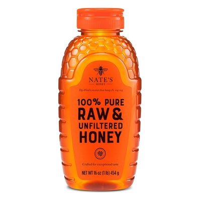 Nate's 100% Pure, Raw & Unfiltered Honey- 16 oz. Squeeze Bottle