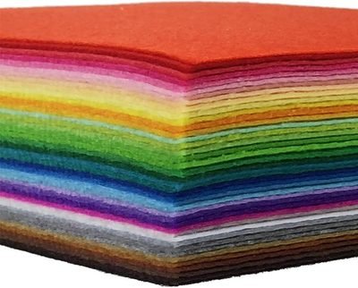 42pcs Felt Fabric Sheet 4"x4" Assorted Color DIY Craft Squares Nonwoven