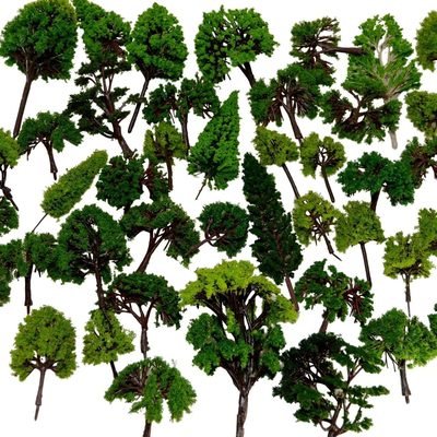 BAENRCY 32pcs 0.79-6.30inch Model Trees Mixed Size Miniature Trees Model
