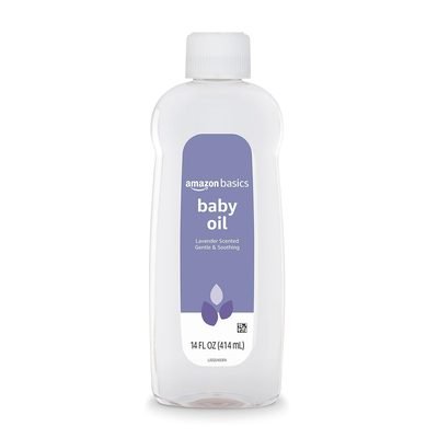 Amazon Basics Baby Oil, Soothing Lavender Scented, Prevents Moisture Loss,
