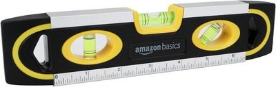 Amazon Basics 9-Inch Magnetic Torpedo Level and Ruler, Easy to Use,