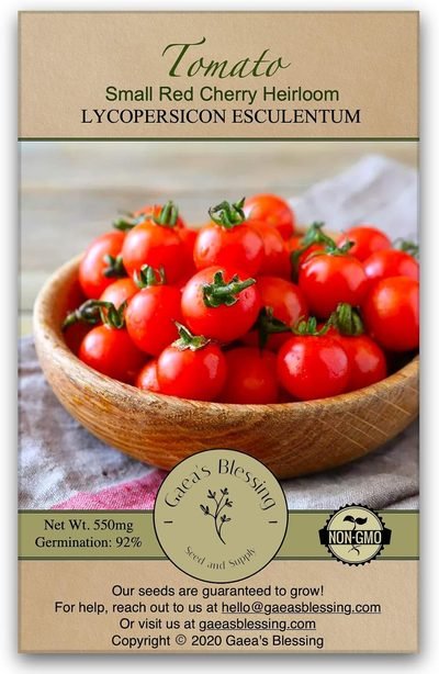 Gaea's Blessing Seeds - Tomato Seeds - Small Red Cherry Heirloom - Non-GMO
